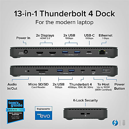 商品画像：Amazon.com: Plugable Thunderbolt 4 Dock with 100W Charging 3