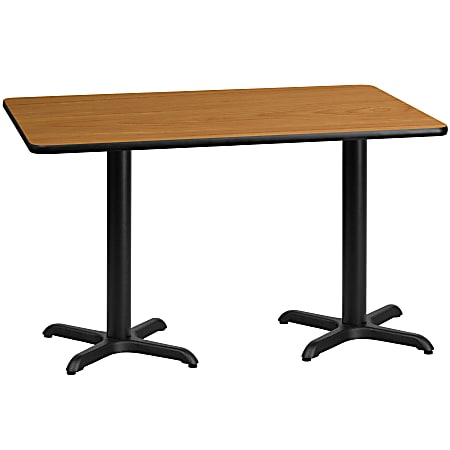 Flash Furniture Rectangular Laminate Table Top With Table Height Base, 31-3/16”H x 30”W x 60”D, Natural