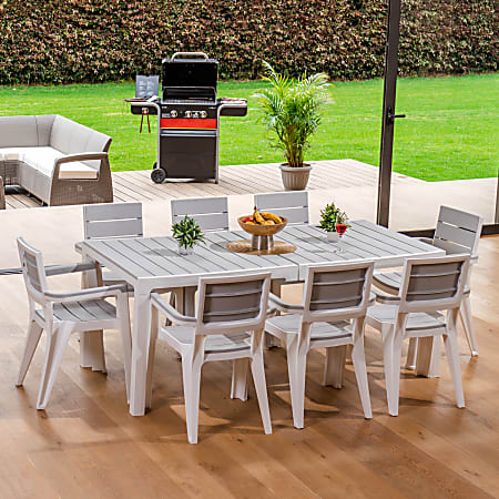 Inval Madeira 9 Piece Indoor And Outdoor 8 Seat Rectangular Table