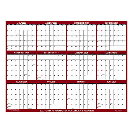 2023 2024 SwiftGlimpse Academic Monthly Erasable Wall Calendar 24 x 36
