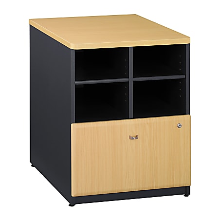 Bush Business Furniture Office Advantage Storage Cabinet, 24"W, Beech/Slate, Premium Installation