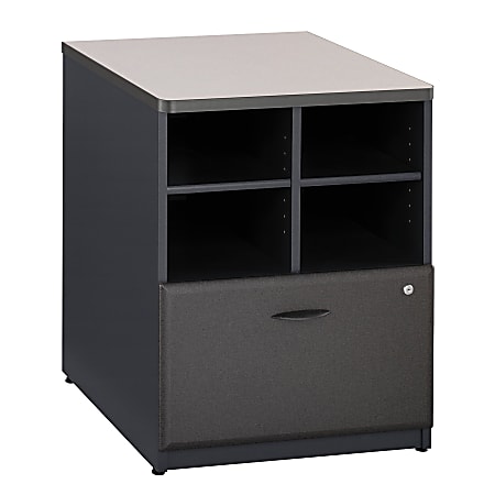 Bush Business Furniture Office Advantage Storage Cabinet, 24"W, White Spectrum/Slate, Premium Installation