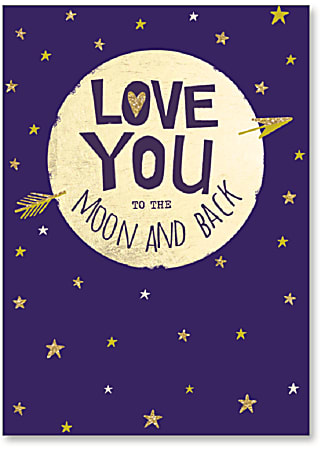 Viabella Anniversary One I Love Greeting Card, To The Moon And Back, 5" x 7", Multicolor