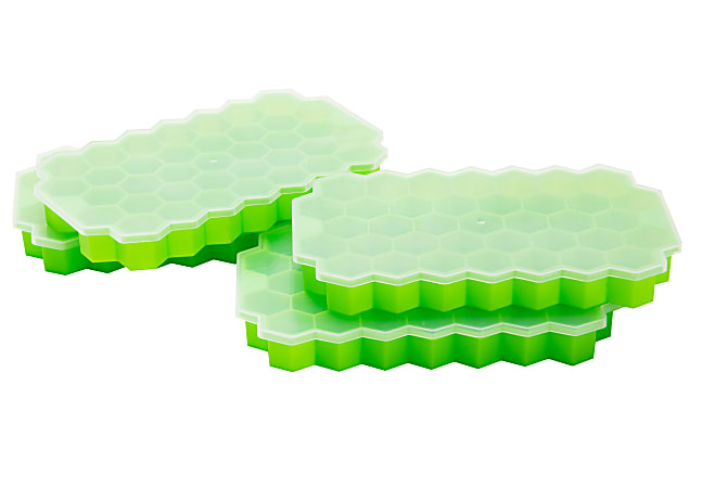 Mind Reader Silicone Ice Trays Green Set Of 4 Trays - Office Depot