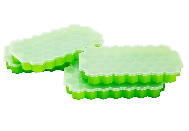 Mind Reader Silicone Ice Trays, Green, Set Of 4 Trays