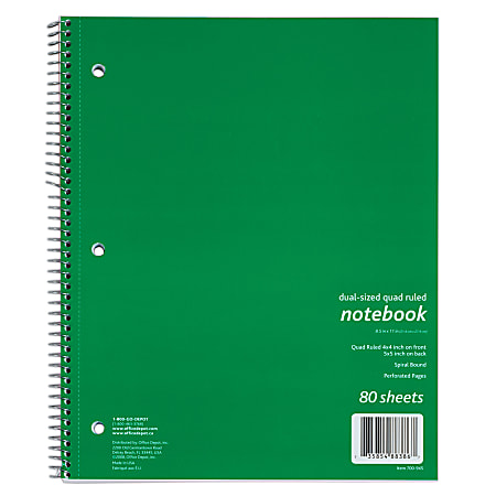 Office Depot® Brand Graph Pad, 8 1/2" x 11 3/4", 4" x 4"/5" x 5" Ruling, 80 Sheets, White