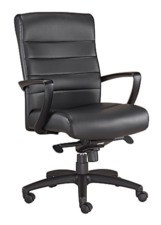 Mammoth Office Products Bonded Leather Mid-Back Executive Chair, Black