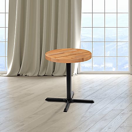 Flash Furniture Round Butcher Block Style Table Top, 24", Natural
