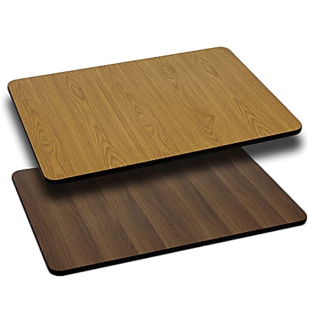 Flash Furniture Rectangular Table Top With Reversible Laminate Top, 24" x 42", Natural/Walnut
