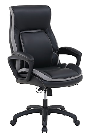Shaquille O'Neal™ Amphion Ergonomic Bonded Leather High-Back Executive Chair, Black