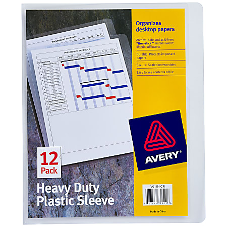 Avery® Heavy Duty Plastic Document Sleeves, 8 1/2"