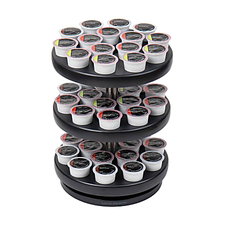 Mind Reader 3-Tier Single Serve Pod Carousel, 11-3/4" H x 9-1/2" W x 9-1/2" L Black