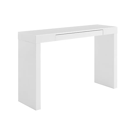 Eurostyle Donald Console Table with Drawer, 30”H x 47”W x 14”D, High Gloss White