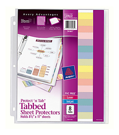 Avery® Protect &#x27;n Tab™ Tabbed Sheet Protector Dividers,