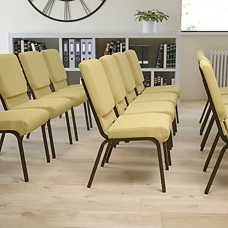 Flash Furniture HERCULES Series Stacking Church Chair, Beige/Goldvein