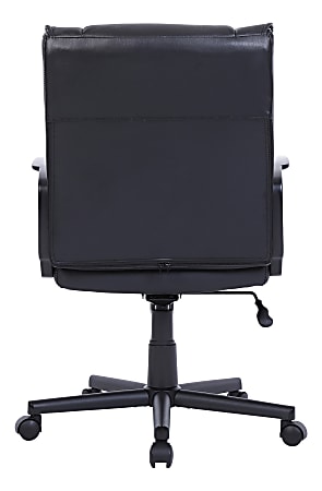 Realspace® Rezzi Vegan Leather Mid-Back Manager Office Chair, Black