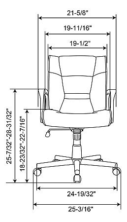 Realspace® Rezzi Vegan Leather Mid-Back Manager Office Chair, Black