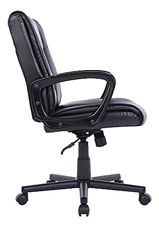 Realspace Rezzi Vegan Leather Mid Back Manager Office Chair Black Office Depot