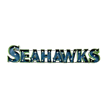 Imperial NFL Lighted Metal Sign, 8-3/4" x 57-3/4", 90% Recycled, Seattle Seahawks