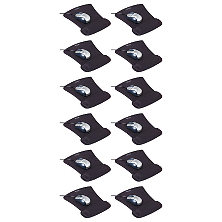 Belkin WaveRest Gel Mouse Pad (Black), 12 Pack - 1.50" x 9" Dimension - Black - Gel - 12 Pack