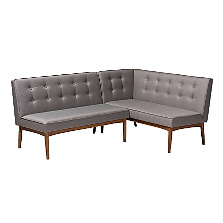Baxton Studio 9306 2-Piece Dining Nook Banquette Set, Gray