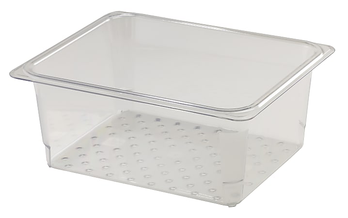 Cambro Camwear GN 1/2 Size 5" Colander Pans, Clear, Set Of 6 Pans