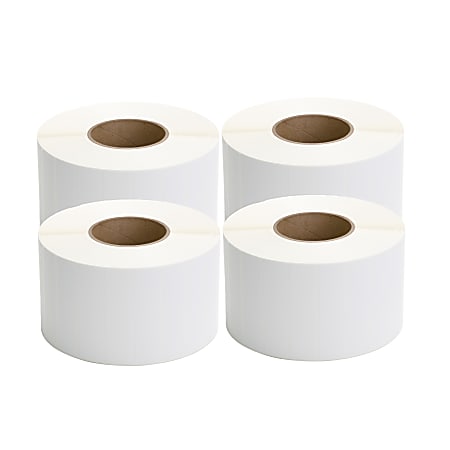 TSC Thermal Transfer Labels, Rectangular, 4" x 1", White, 5,500 Labels Per Roll, Pack Of 4 Rolls