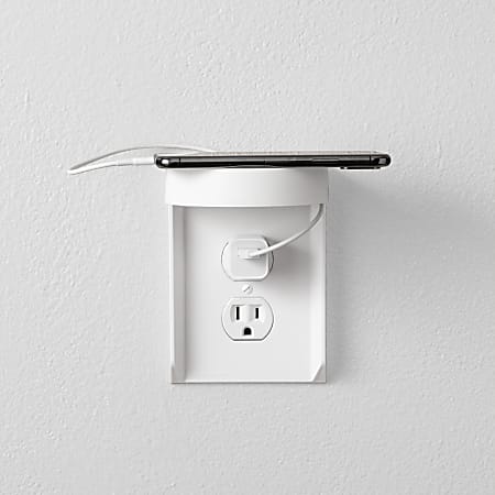 Bluelounge SocketStation Mounting Shelf for Smartphone, Hub, Speaker, Electric Toothbrush - White - 3 lb Load Capacity - 1 Each