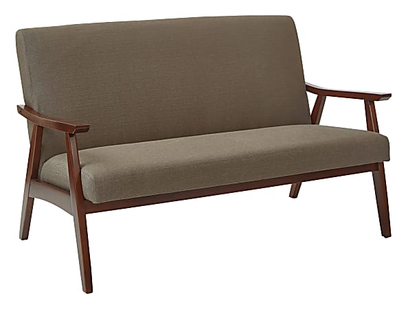 Ave Six Work Smart™ Davis Loveseat, Klein Otter/Medium Espresso