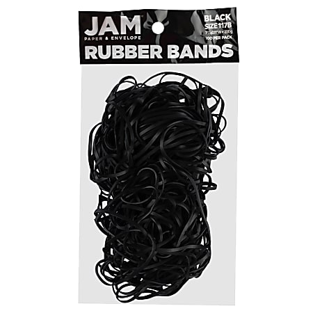 JAM Paper® Rubber Bands, Black, Size 117B, Pack