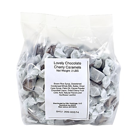 The Lovely Candy Company Lovely Chocolate Caramels, 2 Lb, Cherry