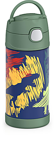 Thermos Stainless Steel Funtainer Bottle 12 Oz Dinosaur Print
