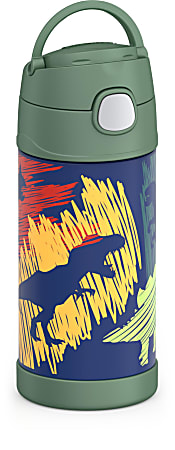 Thermos Stainless Steel Funtainer Bottle 12 Oz Dinosaur Print - Office Depot