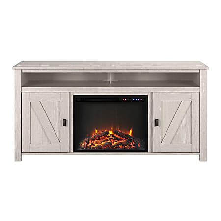 Ameriwood™ Home Farmington Electric Fireplace TV Console For 60" TVs, Ivory