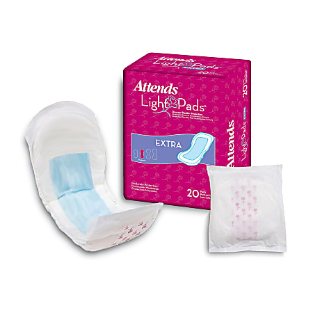 Attends® Bladder Control Pads, Extra, 10 1/2", Box Of 20