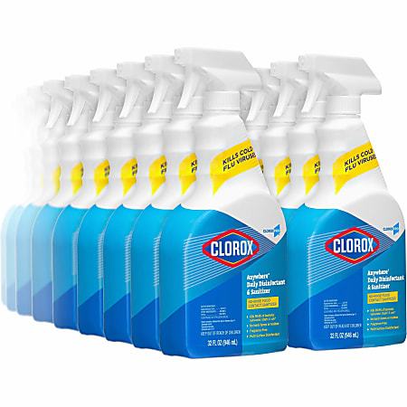 CloroxPro™ Anywhere Daily Disinfectant and Sanitizer - 32 fl oz (1 quart) - 432 / Pallet - Clear