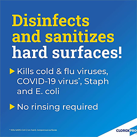 CloroxPro Anywhere Daily Disinfectant and Sanitizer - 32 fl oz (1 quart) - 432 / Pallet - Fume-free, Residue-free, Antibacterial - Clear