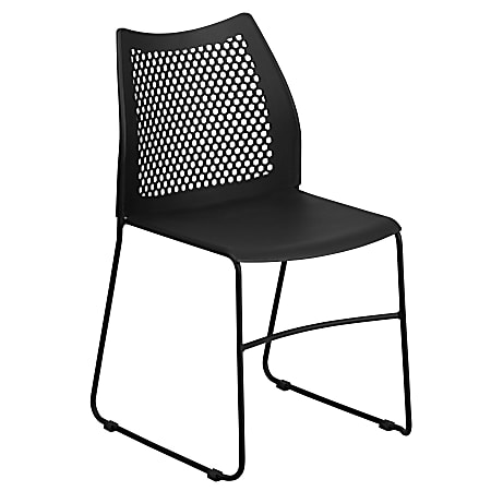 Flash Furniture HERCULES Series Stack Chairs, Black, Set Of 5 Chairs