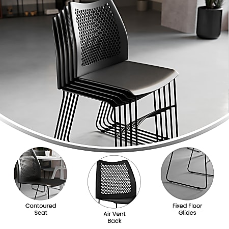 Flash Furniture HERCULES Series Stack Chairs Black Set Of Chairs
