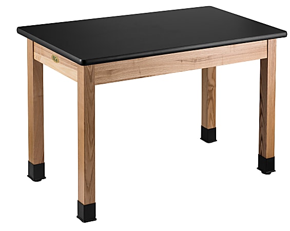 National Public Seating NPS® Wood Science Lab Table, 30" x 48" x 24", Black/Ash