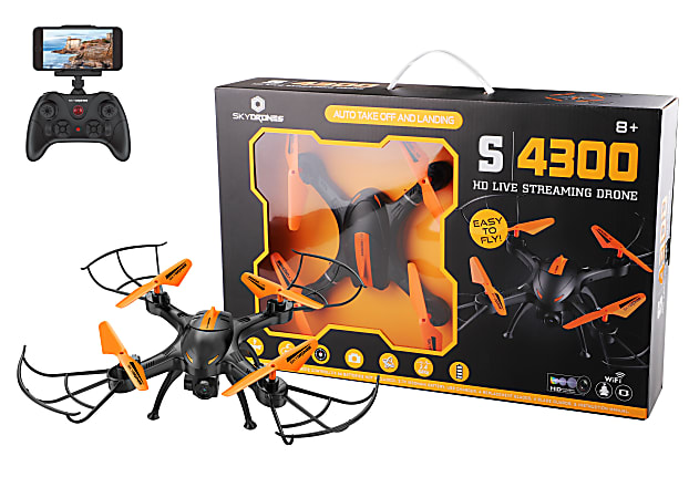 Braha Industries SkyDrones S4300 Live Streaming Drone OrangeBlack