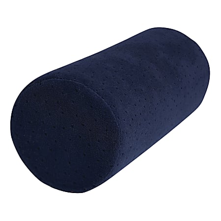 AllSett Health® Ergonomic Bamboo Rayon Cylinder Bolster Foam Pillow, 5-1/8”H x 5-1/8”W x 12-13/16”D, Navy Blue