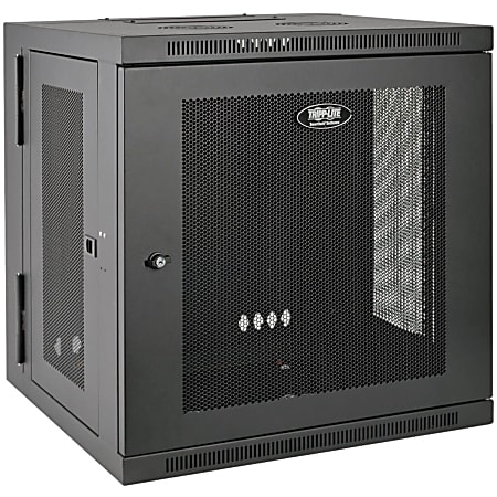 Tripp Lite 12U Wall Mount Rack Enclosure Server Cabinet Swinging Hinged Door Deep - For UPS - 12U Rack Height x 19" Rack Width x 24.50" Rack Depth - Wall Mountable - Black - 200 lb Maximum Weight Capacity - 200 lb Static/Stationary Weight Capacity