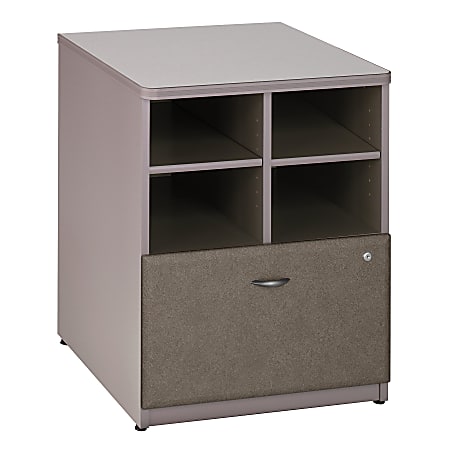 Bush Business Furniture Office Advantage Storage Cabinet, 24"W, White Spectrum/Pewter, Standard Delivery