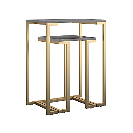 Ameriwood™ Home Camila Nesting Tables, 30"H x 23-5/8"W x 15-3/4"D, Gold/Gray, Set Of 2 Tables