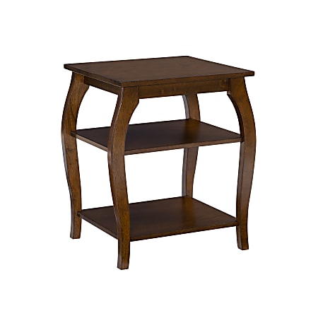 Powell Lahana Side Table With Shelves, 23”H x 20”W x 18”D, Hazelnut