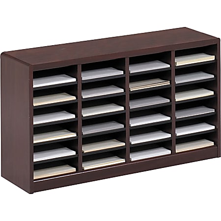Safco® E-Z Stor® Wood Literature Organizer, 24 Compartments,