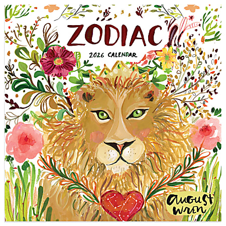 2026 TF Publishing Art & Design Mini Monthly Wall Calendar, 7” x 7”, Zodiac, January To December