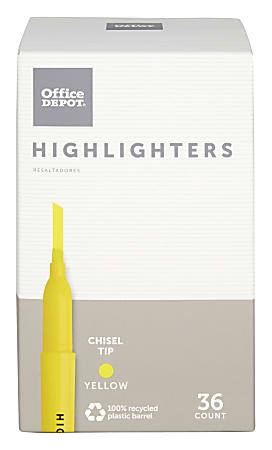 Office Depot® Brand 100% Recycled Pen-Style Highlighters, Chisel