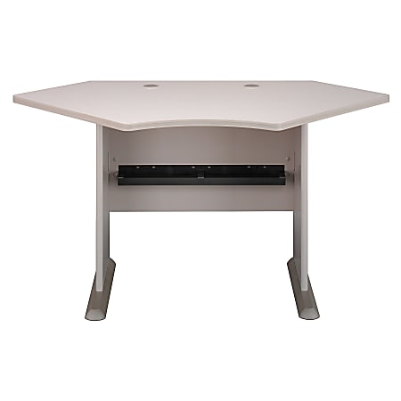 Bush Business Furniture Office Advantage Corner Desk 42"W, Pewter/White Spectrum, Premium Installation